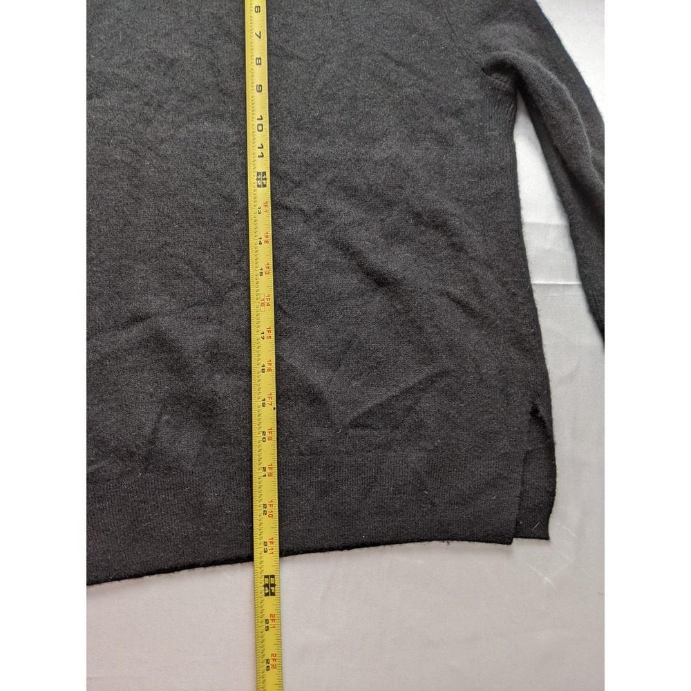 Magaschoni Womens 100% Cashmere Crewneck Sweater Black Side Slit Size S Small - Picture 4 of 8